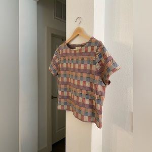 Madewell Cropped Patchwork Top